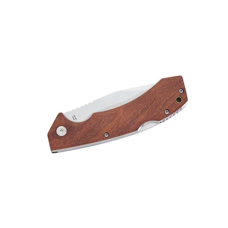 Herbertz Taschenmesser, Aisi 440 Stahl, Rostfrei, Sandelholz-Griff, Back-Lock, Fangriemen&ouml;se