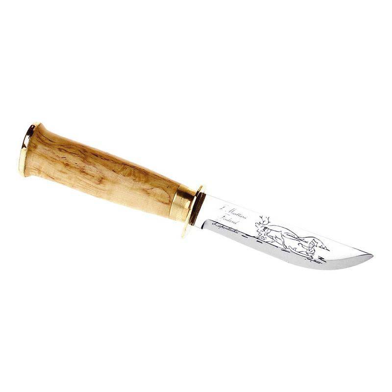 Produktbild Marttiini 235 Outdoormesser, Edelstahl, Rostfrei, Spiegelpoliert, Maserbirke, Naturleder Scheide