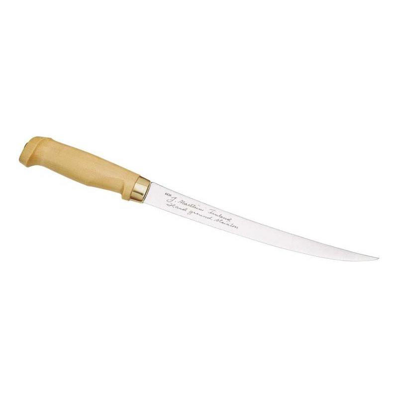 Marttiini Classic Filetiermesser, Klinge 23 Cm, Edelstahl, Rostfrei, Birkenholz-Griff, Lederscheide
