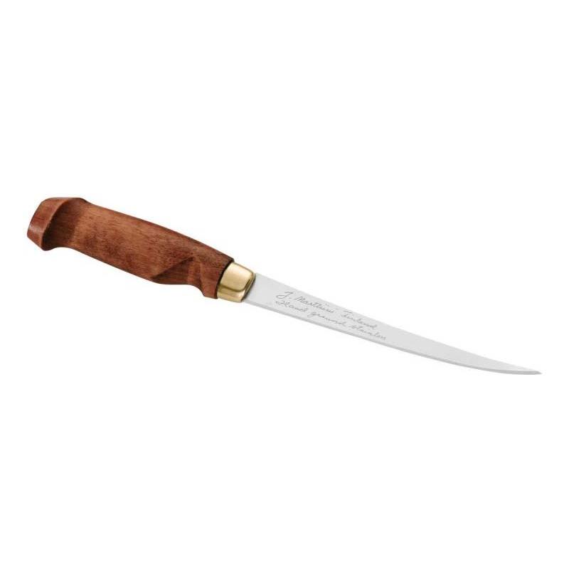 Marttiini Filetiermesser, Klinge 15 Cm, Edelstahl, Rostfrei, Birkenholz-Griff, K&ouml;cher-Lederscheide