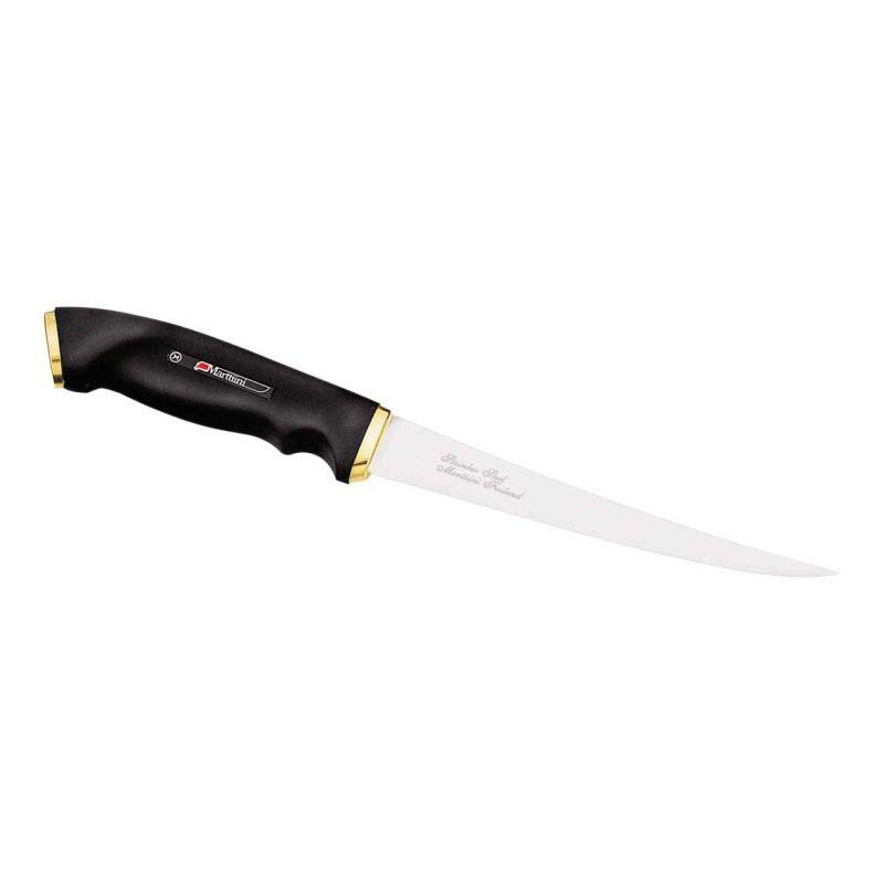 Marttiini Filetiermesser, Klinge 15 Cm, Edelstahl, Rostfrei, Kautschuk-Griff, Lederscheide