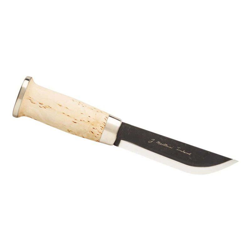 Marttiini Hiilileuku 240 G&uuml;rtelmesser, Carbonstahl, Nicht Rostfrei, Maserbirken-Griff, Lederscheide