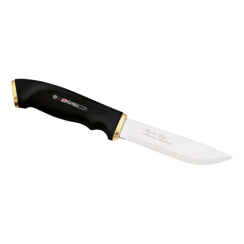 Marttiini Jagdmesser, Klinge 11 Cm, Kautschuk-Griff, Lederscheide