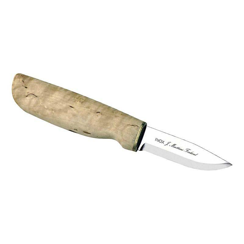 Produktbild Marttiini K&auml;tev&auml; G&uuml;rtelmesser, Edelstahl, Rostfrei, Birkenholz-Griff, Lederscheide