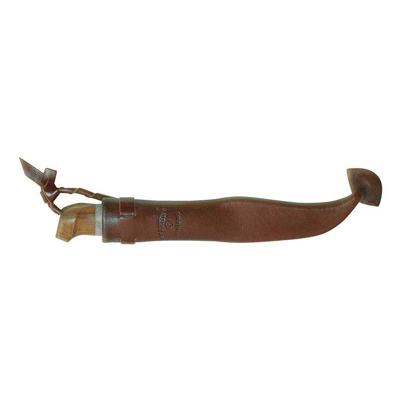 Marttiini Lumberjack G&uuml;rtelmesser, Carbonstahl, Nicht Rostfrei, Maserbirke, Rh, Braune Lederscheide