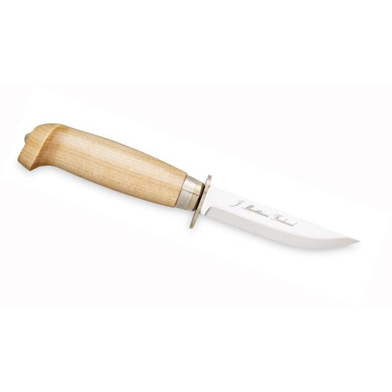 Marttiini Scouts G&uuml;rtelmesser, Rostfrei, Birkenholz-Griff, Braune Leder-K&ouml;cherscheide