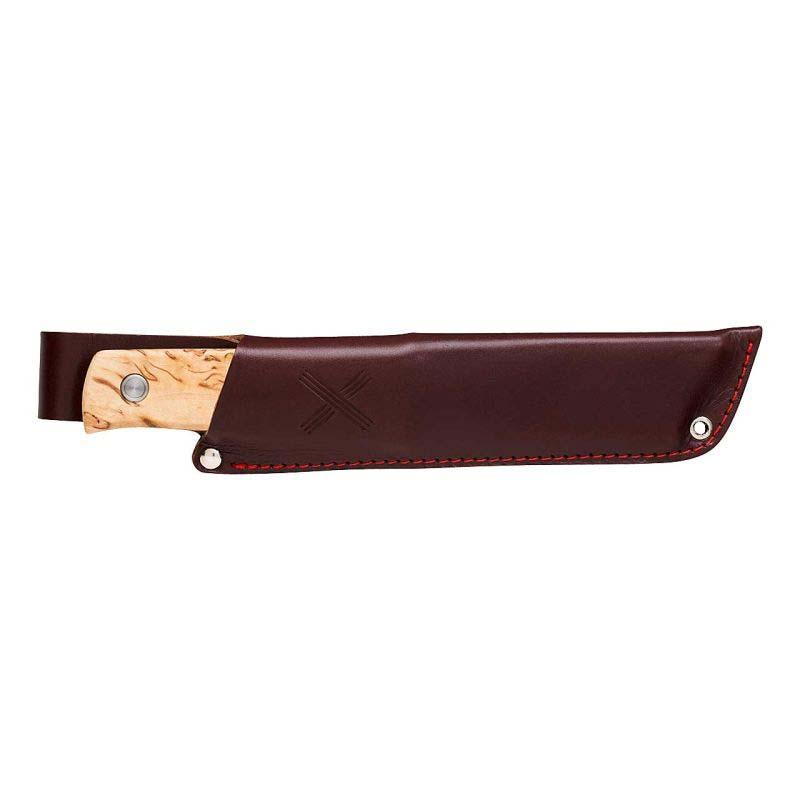 Marttiini Tundra Cb G&uuml;rtelmesser, Stahl X50Crmov15, Rostfrei, Maserbirke, Braune Steckscheide