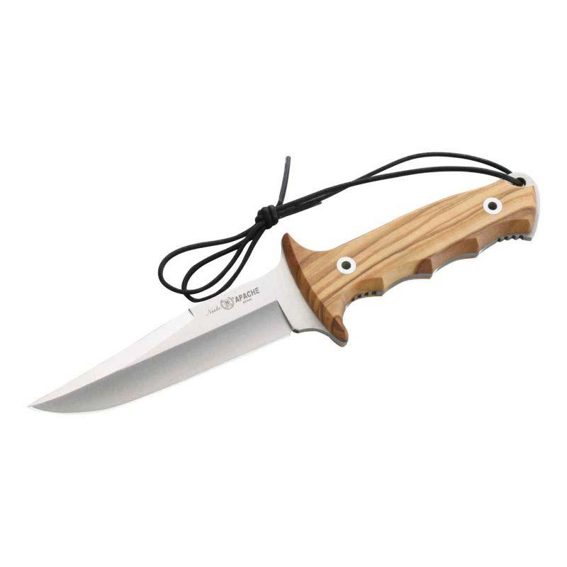 Nieto Apache 1040 Bowie-Messer, 1.4116-Stahl, Rostfrei, Olivenholz-Griff, Lederscheide