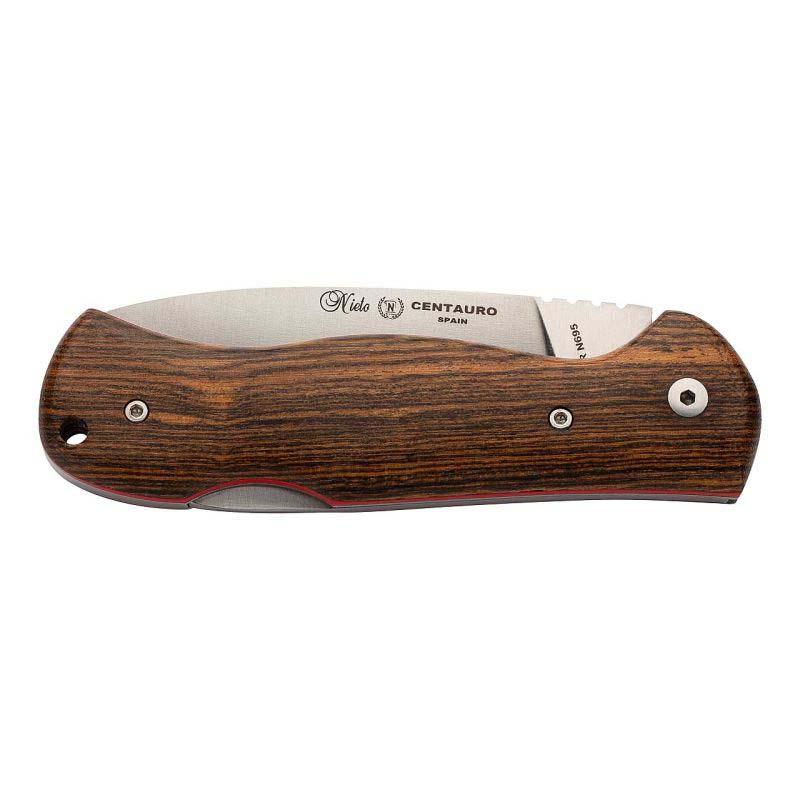 Nieto Centauro Taschenmesser, B&ouml;hler N695 Stahl, Bocoteholz, Bl, &Ouml;se