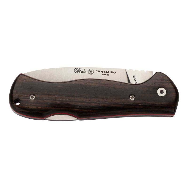 Nieto Centauro Taschenmesser, B&ouml;hler N695 Stahl, Grenadillholz-Griff, Bl, &Ouml;se