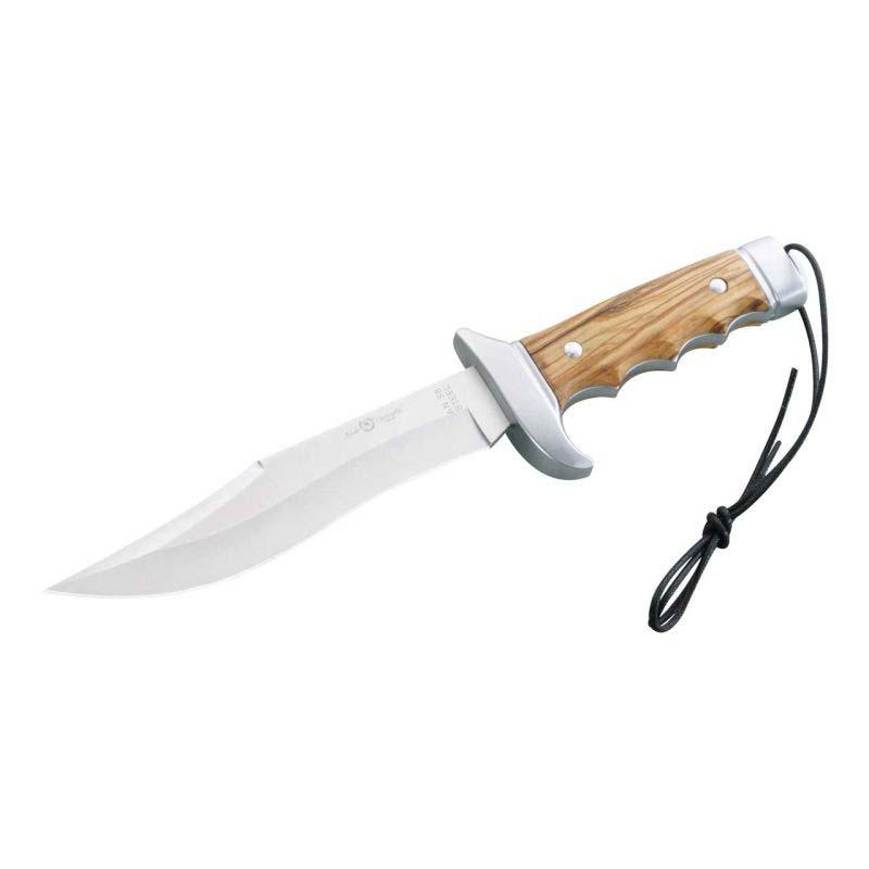 Nieto Cetreria 4403 Bowie-Messer, An-58 Stahl, Olivenholz-Griff, Braune Lederscheide