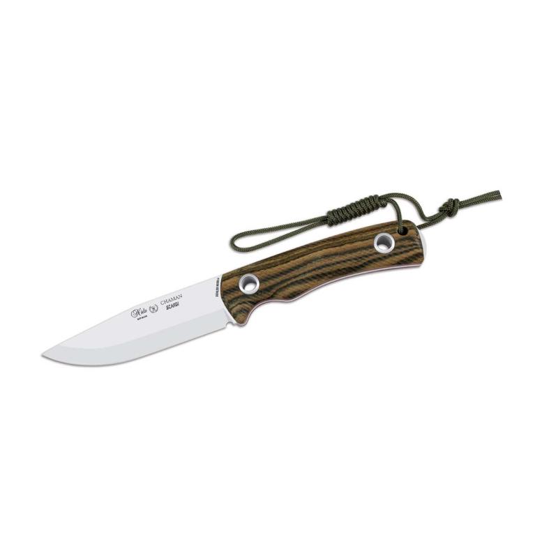 Nieto Chaman Scandi G&uuml;rtelmesser, B&ouml;hler N690Co Stahl, Rostfrei, Cocobolo-Griff, Ft, Leder