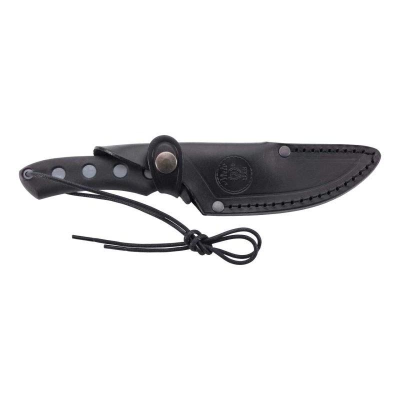 Nieto Kraton Kindermesser, Stahl 440C, Kunststoff-Griff, Schwarze Lederscheide