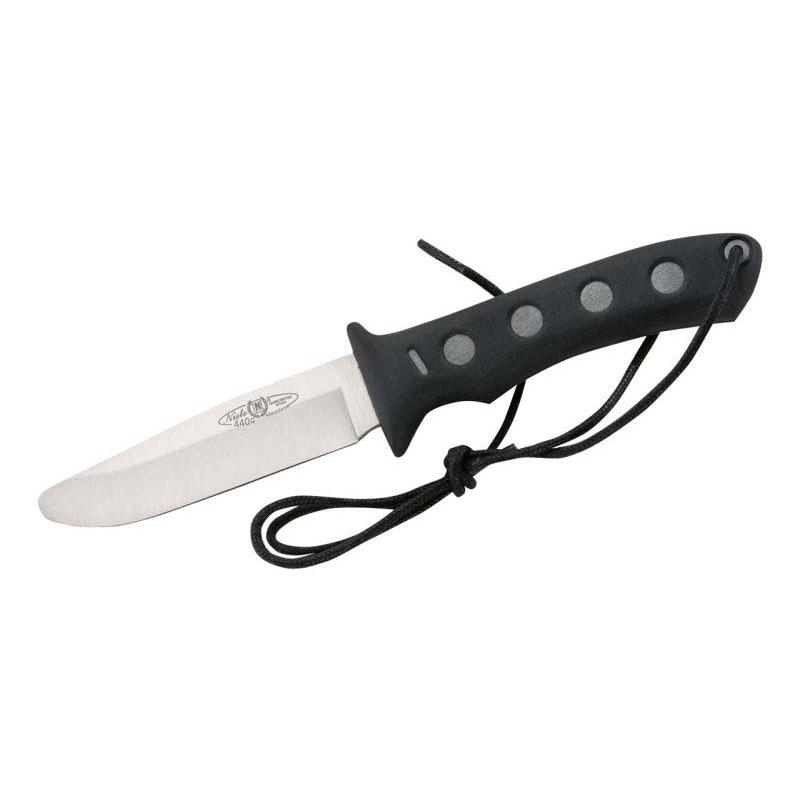 Nieto Kraton Kindermesser, Stahl 440C, Kunststoff-Griff, Schwarze Lederscheide