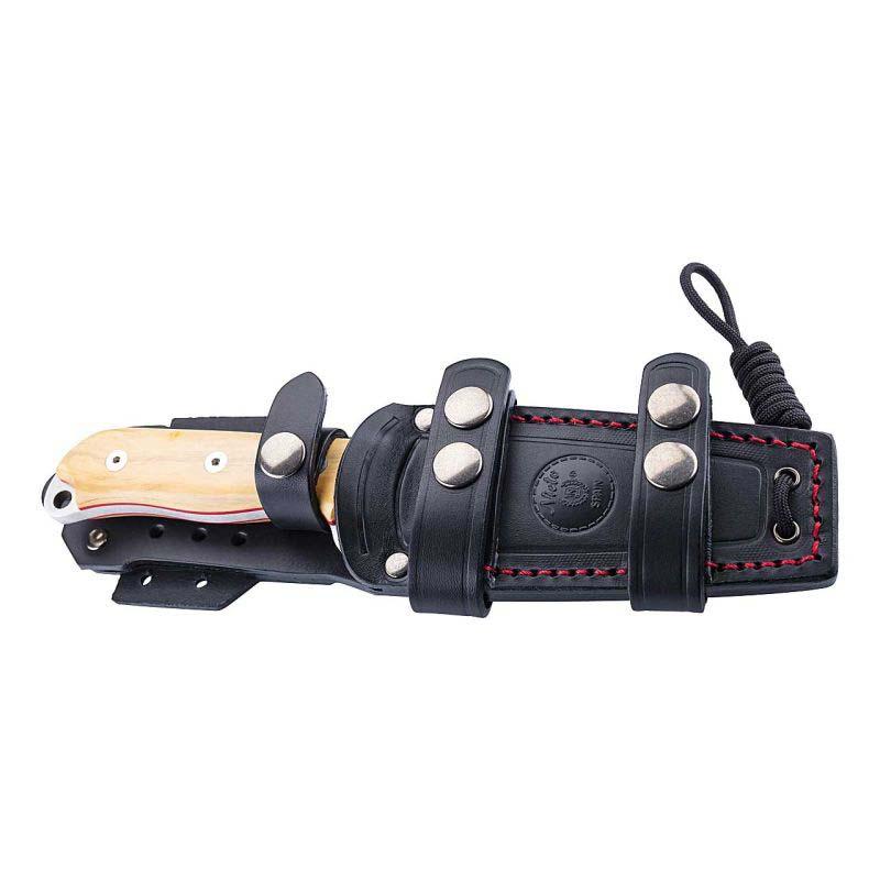 Nieto Lucus 120 Outdoormesser, 1.4116-Stahl, Buchsbaum-Griff, Ft, Leder
