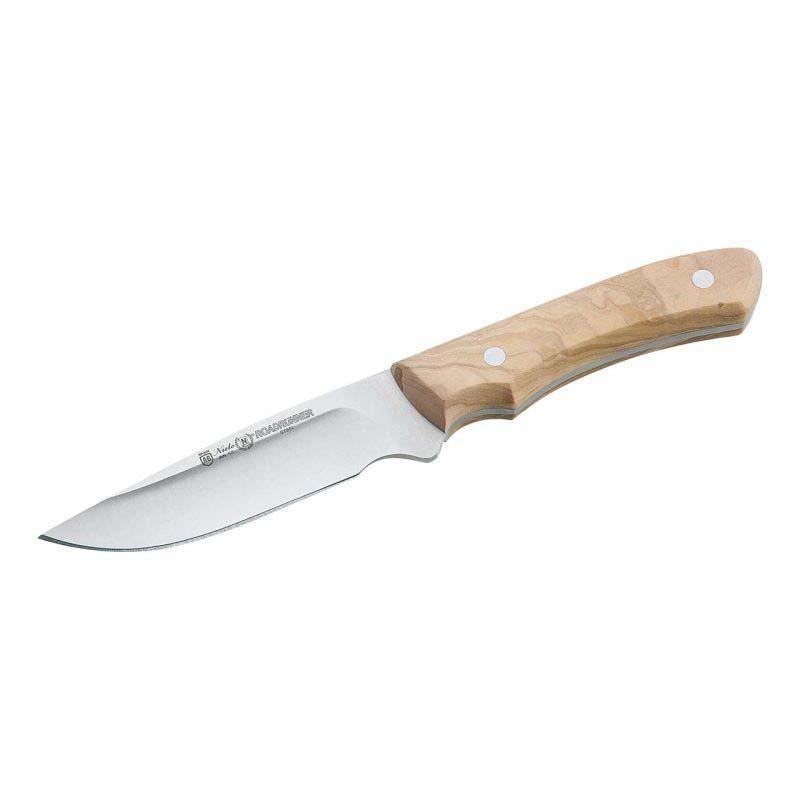 Nieto Roadrunner 8950 G&uuml;rtelmesser, 1.4116-Stahl, Rostfrei, Olivenholz-Griff, Lederscheide