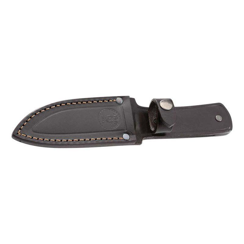 Nieto Trapper Outdoormesser, An-58 Stahl, Rostfrei, Olivenholz, Ft, Braune Leder