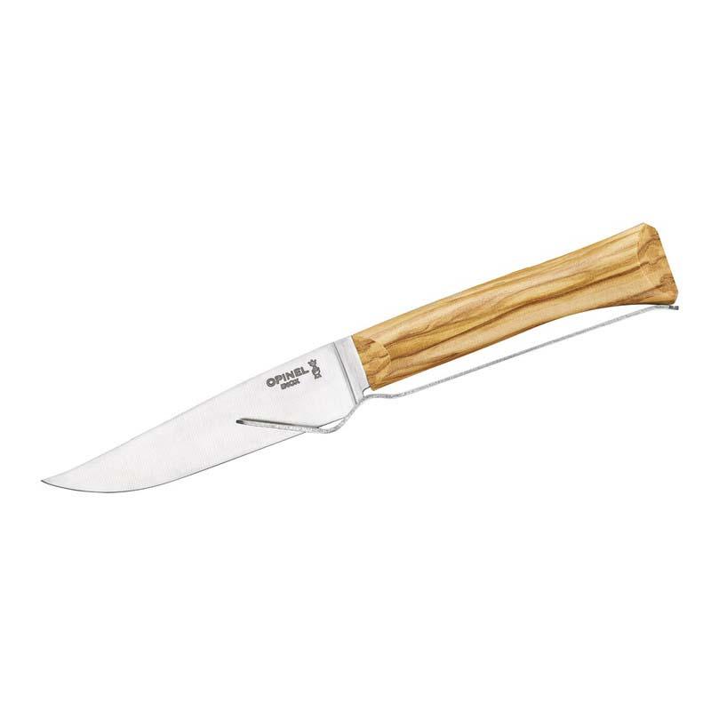 Opinel K&auml;se-Set, Edelstahl, Rostfrei, Messer No 10, Olivenholz-Griff, Edelstahl-Gabel