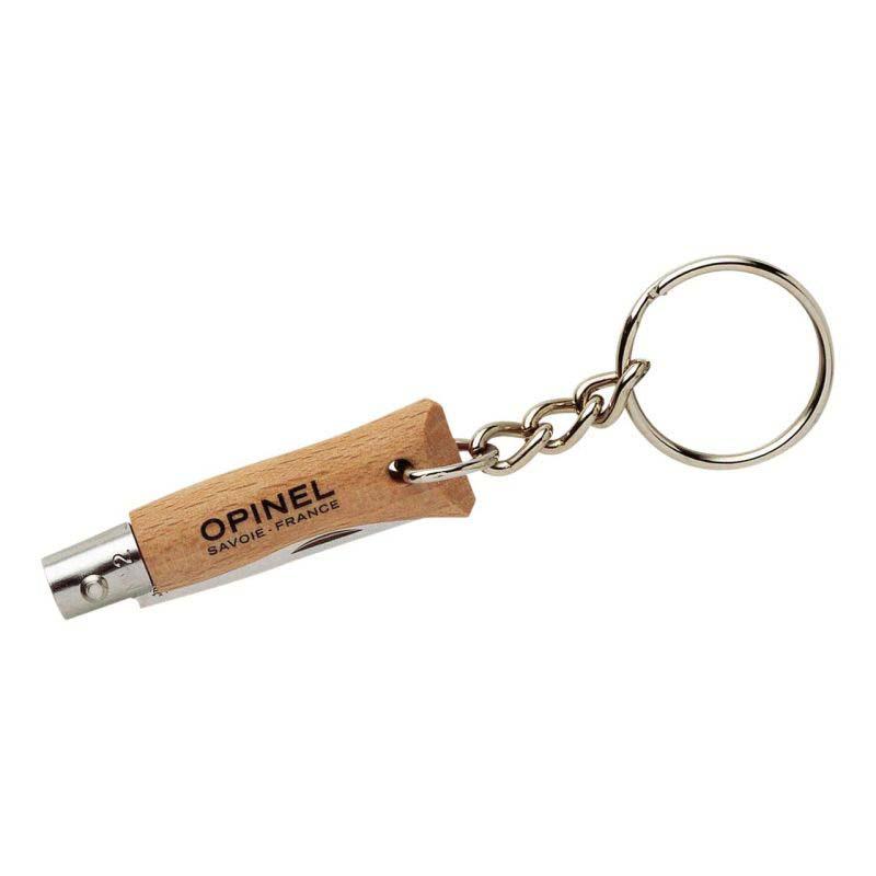 Opinel No 02 Taschenmesser Mit Schl&uuml;sselanh&auml;nger, Virobloc, Edelstahl, Rostfrei, Buche
