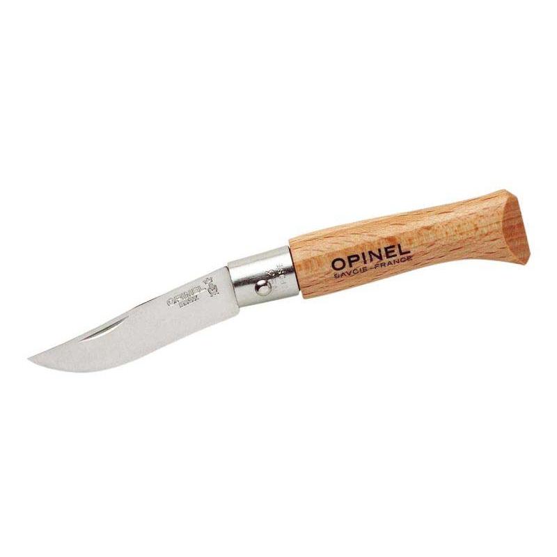 Opinel No 03 Taschenmesser, Buchenholz-Griff, Edelstahl, Rostfrei, Virobloc