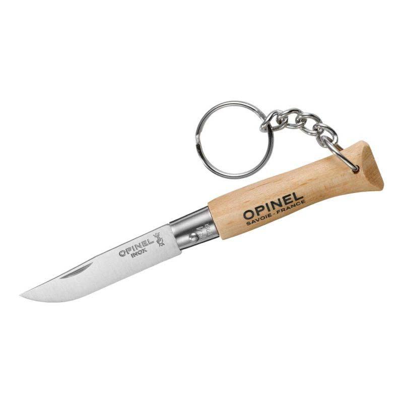 Opinel No 04 Taschenmesser Mit Schl&uuml;sselanh&auml;nger, Virobloc, Edelstahl, Rostfrei, Buche