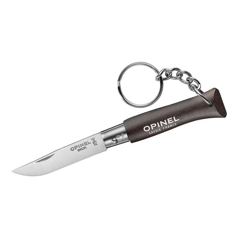 Opinel No 04 Taschenmesser Mit Schl&uuml;sselanh&auml;nger, Virobloc, Edelstahl, Rostfrei, Buche, Schwarz