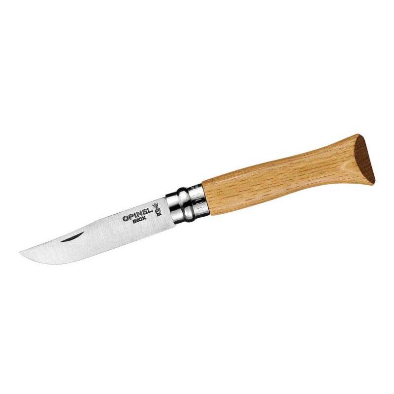 Opinel No 06 Taschenmesser, Eichenholz-Griff, Edelstahl, Rostfrei, Virobloc