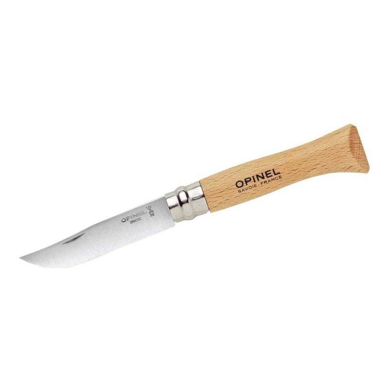 Opinel No 06 Taschenmesser, Buchenholz-Griff, Edelstahl, Rostfrei, Virobloc