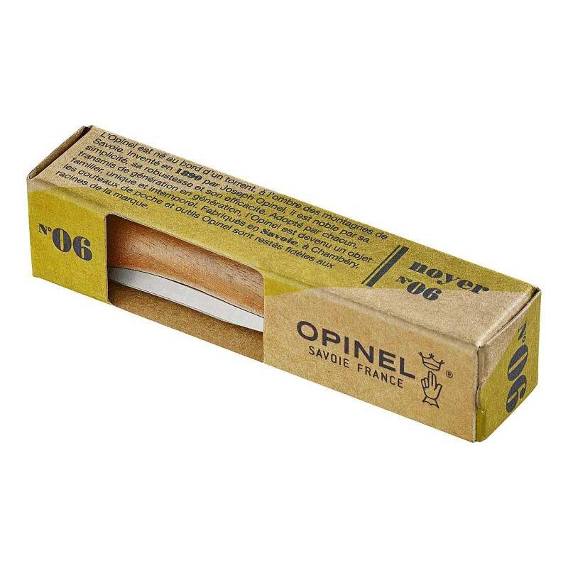 Opinel No 06 Taschenmesser, Walnussholz-Griff, Edelstahl, Rostfrei, Virobloc