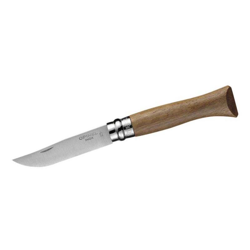 Opinel No 06 Taschenmesser, Walnussholz-Griff, Edelstahl, Rostfrei, Virobloc