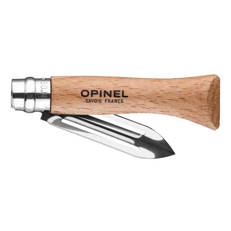 Opinel No 06 Taschen-Sch&auml;lmesser, Buche, Sandvik Stahl, Rostfrei, Virobloc, F&uuml;r Rh & Lh