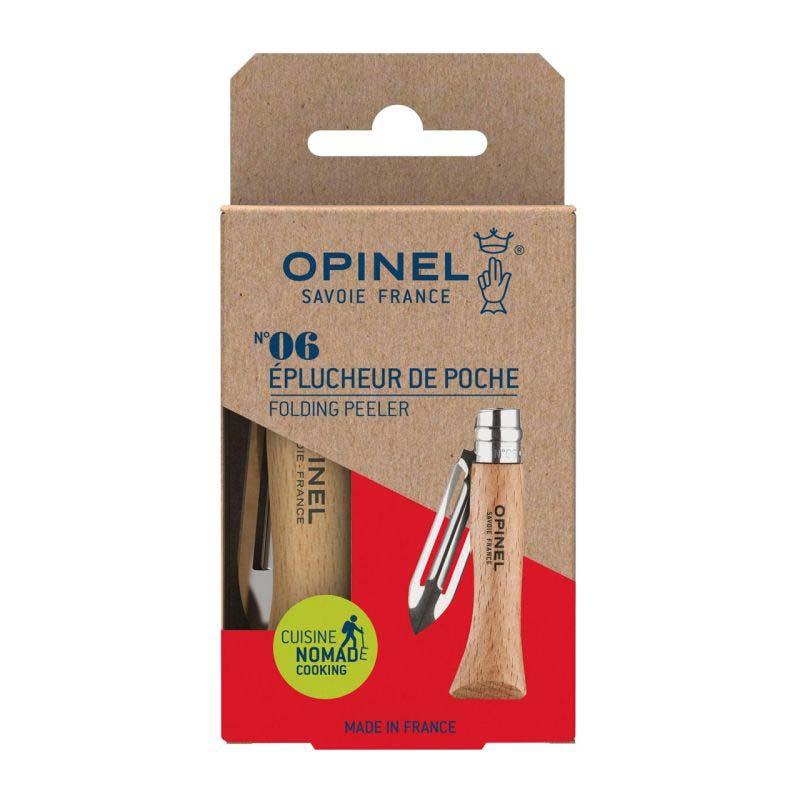 Opinel No 06 Taschen-Sch&auml;lmesser, Buche, Sandvik Stahl, Rostfrei, Virobloc, F&uuml;r Rh & Lh