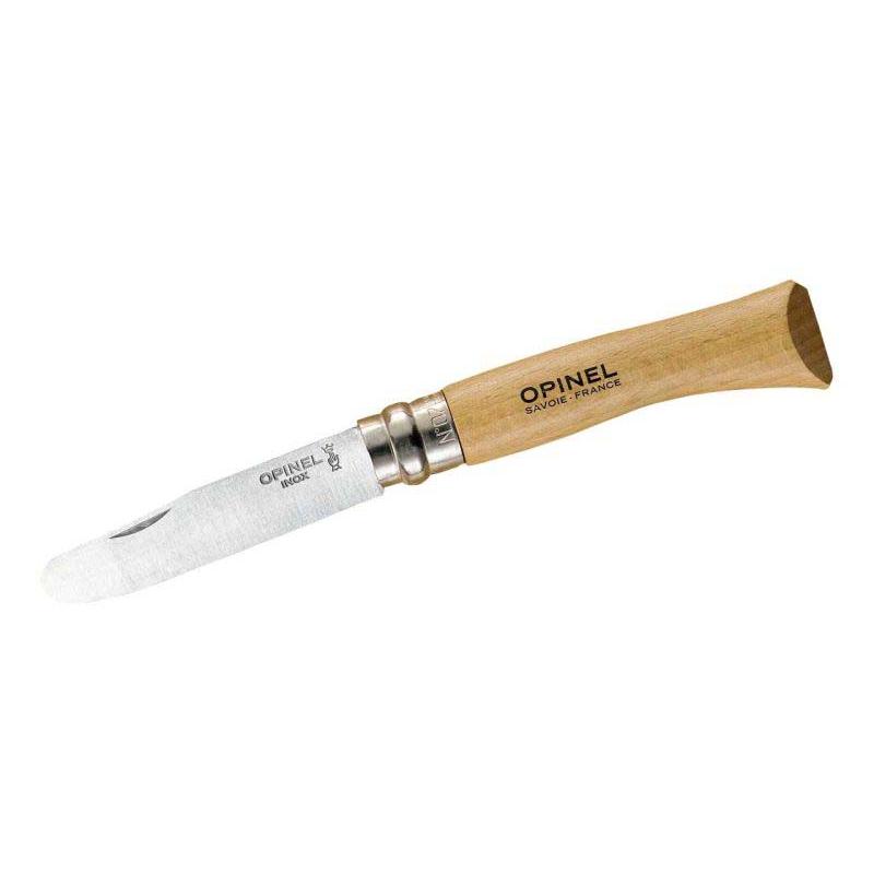 Produktbild Opinel No 07 Kindermesser, Edelstahl, Rostfrei, Abgerundete Spitze, Virobloc, Buche, Natur