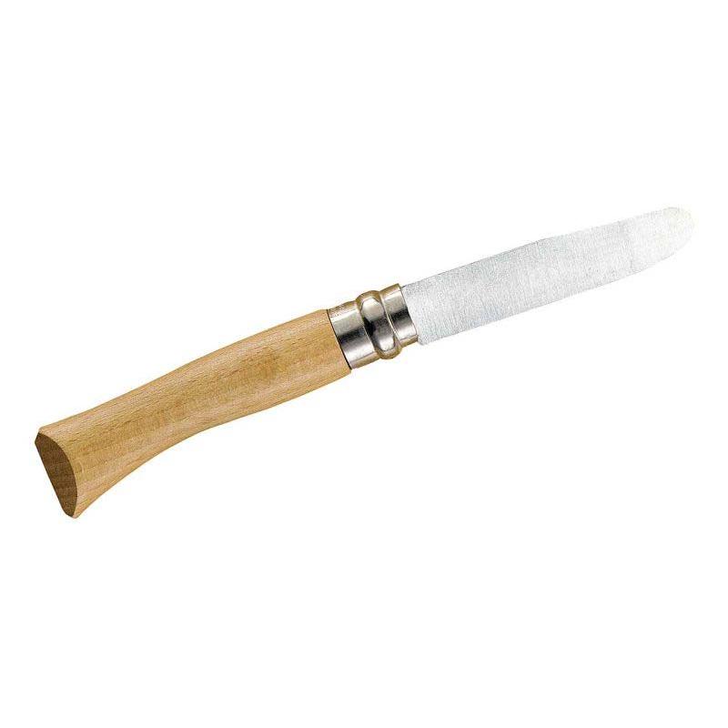 Opinel No 07 Kindermesser, Edelstahl, Rostfrei, Abgerundete Spitze, Virobloc, Buche, Natur