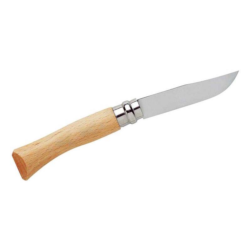 Opinel No 07 Taschenmesser, Buchenholz-Griff, Edelstahl, Rostfrei, Virobloc