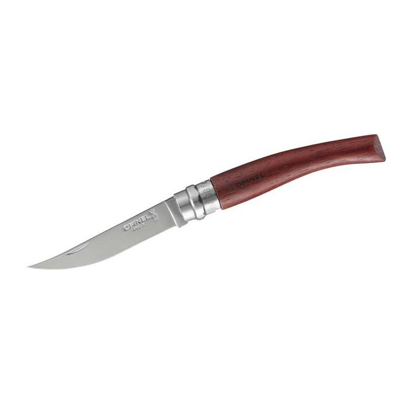 Opinel No 08 Effile Taschenmesser, Sandvik 12C27-Stahl, Rostfrei, Padoukholz-Griff, Virobloc