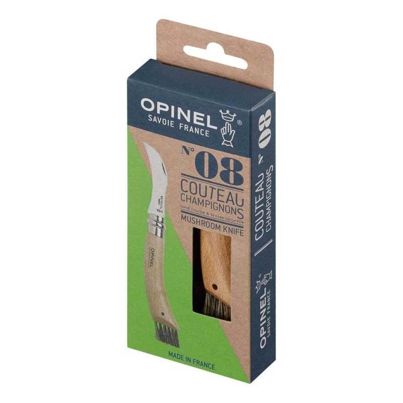 Opinel Pilzmesser, Rostfrei, Buchenholz, Wildschweinborsten