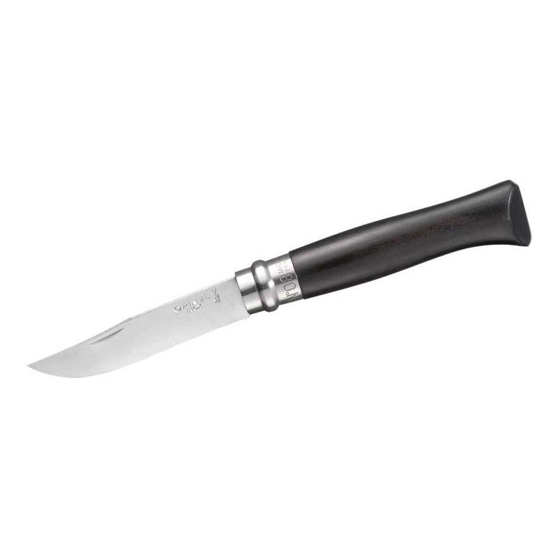 Produktbild Opinel No 08 Taschenmesser, Ebenholz-Griff, Edelstahl, Rostfrei, Virobloc, Geschenkbox