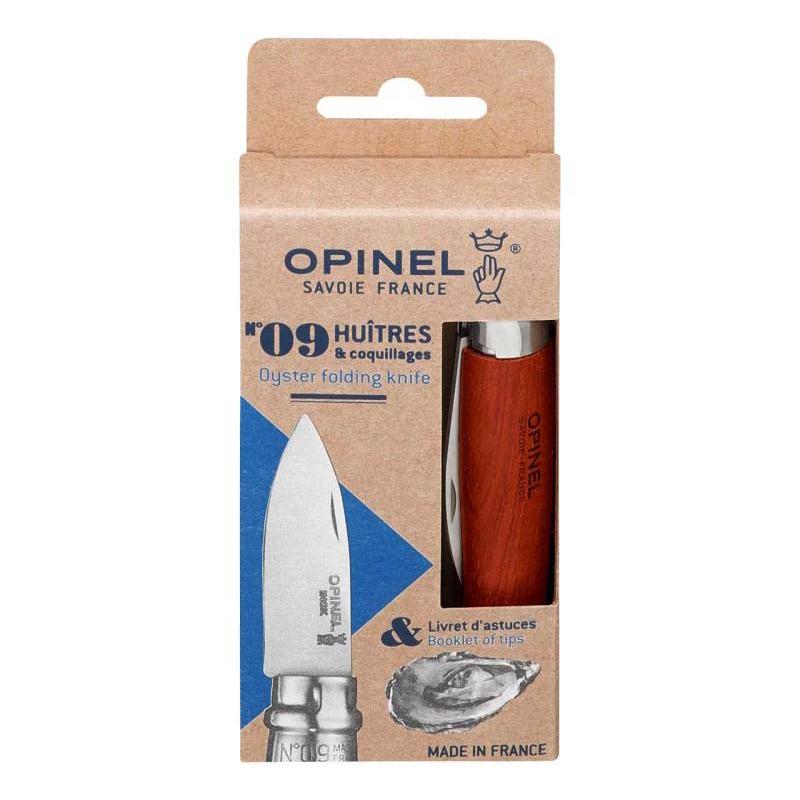 Opinel No 09 Austernmesser, Sandvik 12C27-Stahl, Rostfrei, Padoukholz-Griff, Virobloc