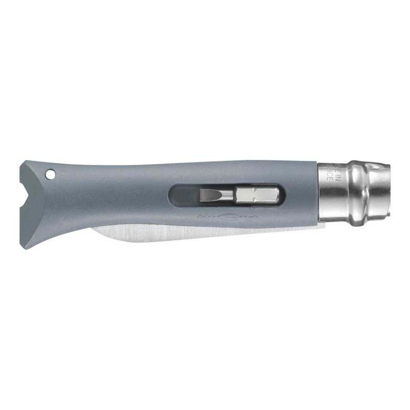 Opinel No 09 Diy Taschenmesser, Sandvik Stahl, Rostfrei, Polyamid, Grau, 2 Bits, Abisolierer