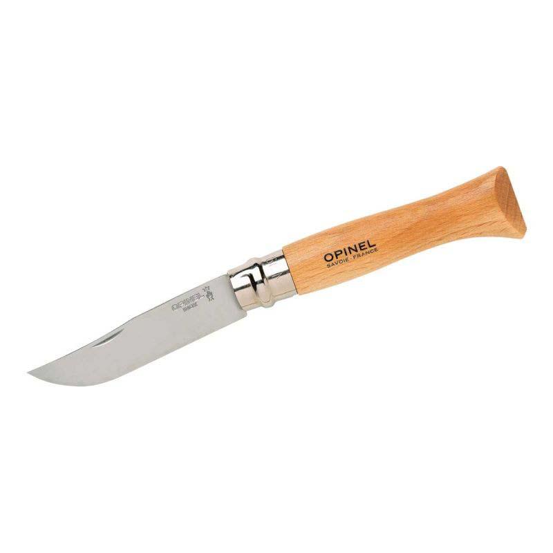 Opinel No 09 Taschenmesser, Buchenholz-Griff, Edelstahl, Rostfrei, Virobloc
