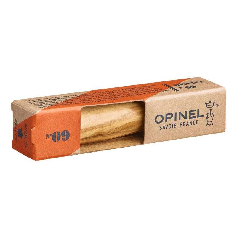 Opinel No 09 Taschenmesser, Olivenholz-Griff, Edelstahl, Rostfrei, Virobloc