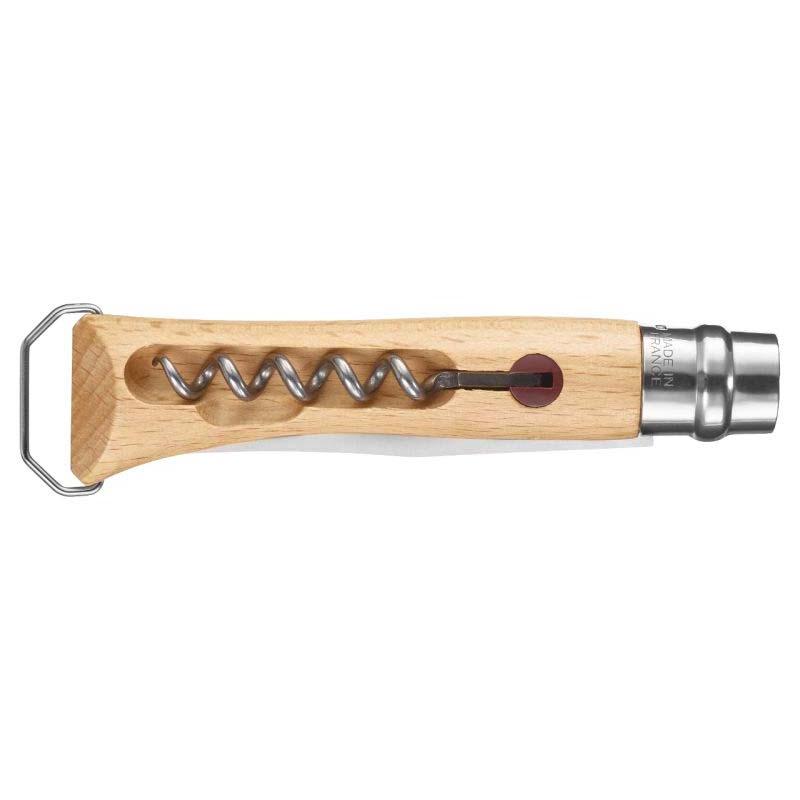 Opinel No 10 Taschenmesser, Mit Korkenz. Und Flaschen&ouml;ffner, Buche, Edelstahl, Rostfrei, Virobloc