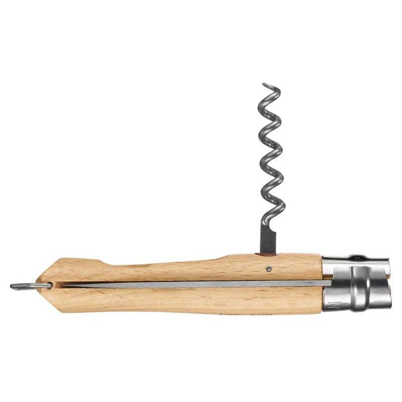 Opinel No 10 Taschenmesser, Mit Korkenz. Und Flaschen&ouml;ffner, Buche, Edelstahl, Rostfrei, Virobloc