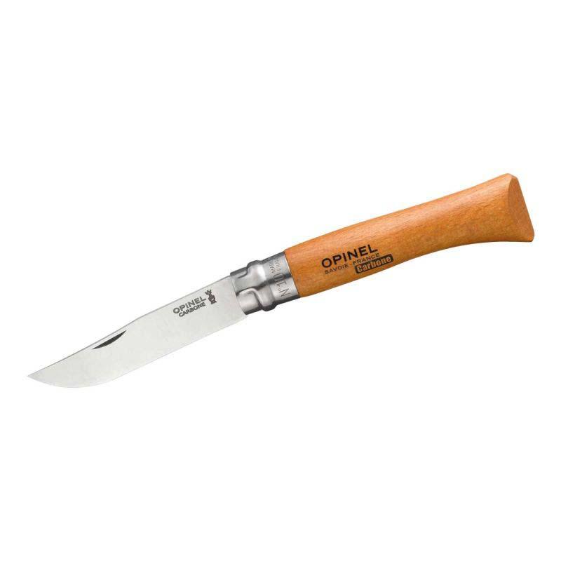Produktbild Opinel No 10 Taschenmesser, Buchenholz-Griff, Carbon, Nicht Rostfrei, Virobloc