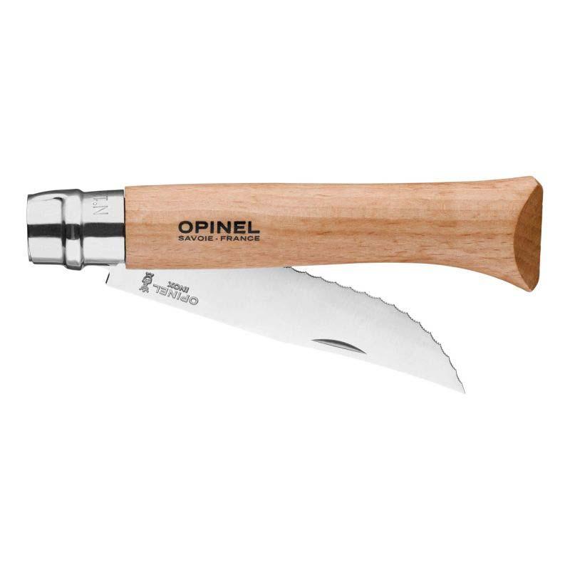 Opinel No 12 Taschenmesser Mit S&auml;gezahnung, Sandvik Stahl, Rostfrei, Virobloc, Buche