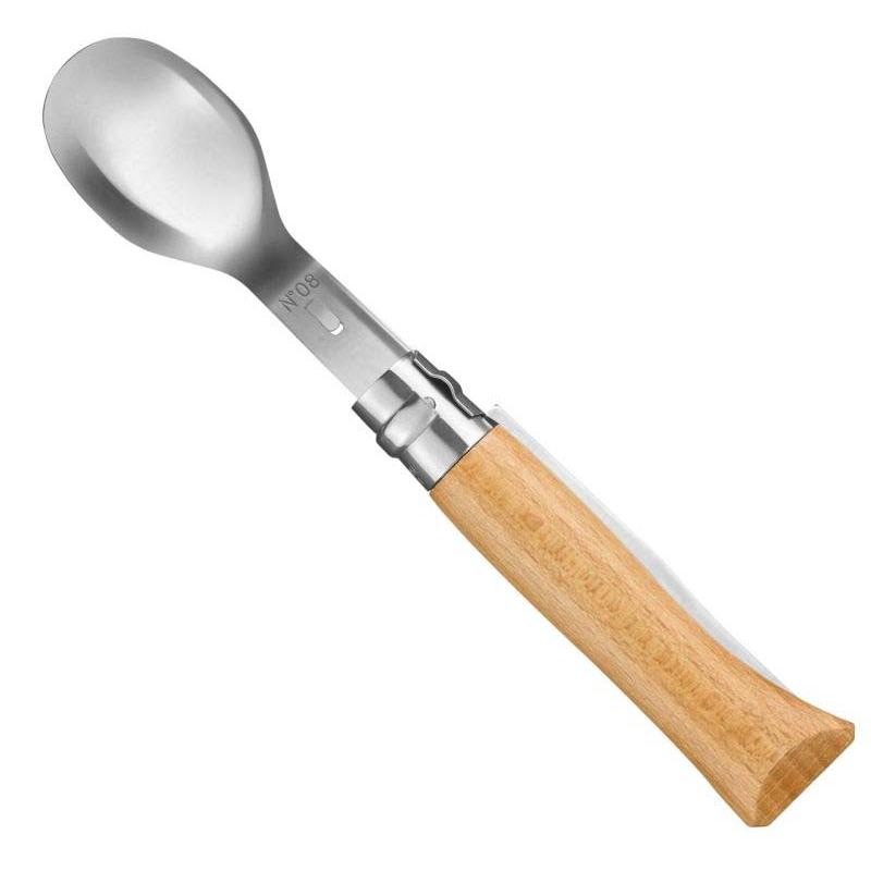 Opinel Picnic Plus Set, 4-Teilig, No 08 Messer, Servietten-Etui, Zwei Eins&auml;tze, Gabel, L&ouml;ffel