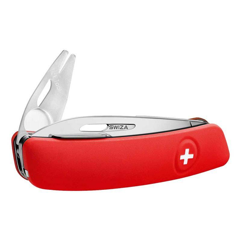 Swiza Tt03 Schweizer-Messer, Aisi 440 Stahl, Arretierung, Anti-Rutsch-Griff, 11 Funktionen, Rot