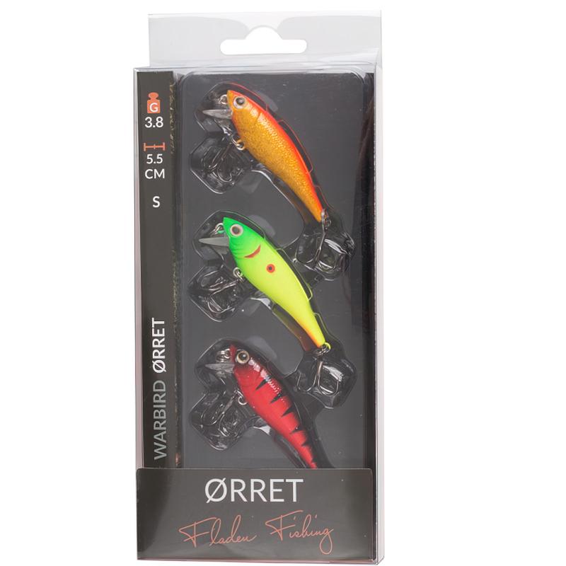 Produktbild FLADEN Warbird Wobbler Set &Oslash;rret 3teilig 3,8gr sinking, signalfarben