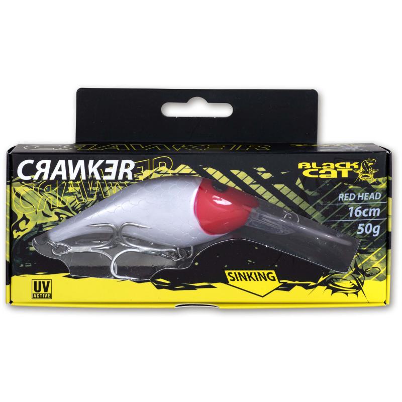 Black Cat 50g 16cm Cranker red head sinkend